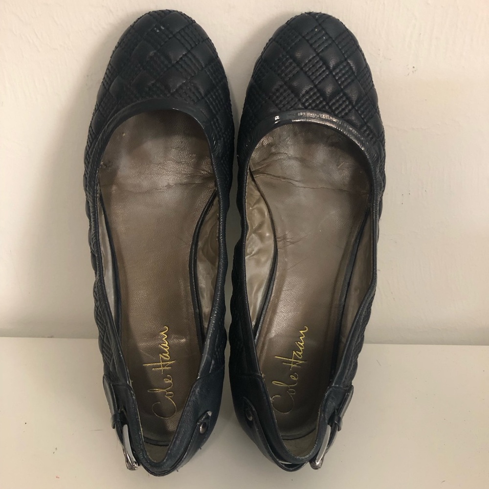 Cole Haan Navy Blue Quilted Nike Air Ballet Flats